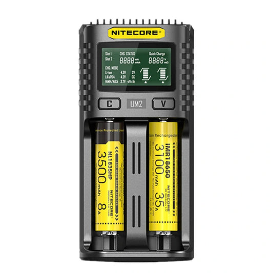 NITECORE UM2 LCD Display 5V/2A Lithium Battery Charger USB QC Smart Rapid Charger